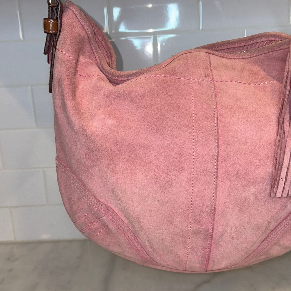 COACH Bag Purse Handbag Soho Y2K Vintage Legacy Suede Leather Pink Hobo Shoulder - Picture 6 of 17